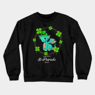 Happy St Patrick's Day Cool Dragon Irish Shamrock Gift Crewneck Sweatshirt